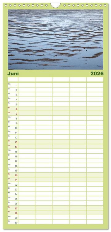 Produktbild: Familienplaner 2026 - D&auml;nemarks Nordseek&uuml;ste mit 5 Spalten (Wandkalender, 21 x 45 cm) CALVENDO