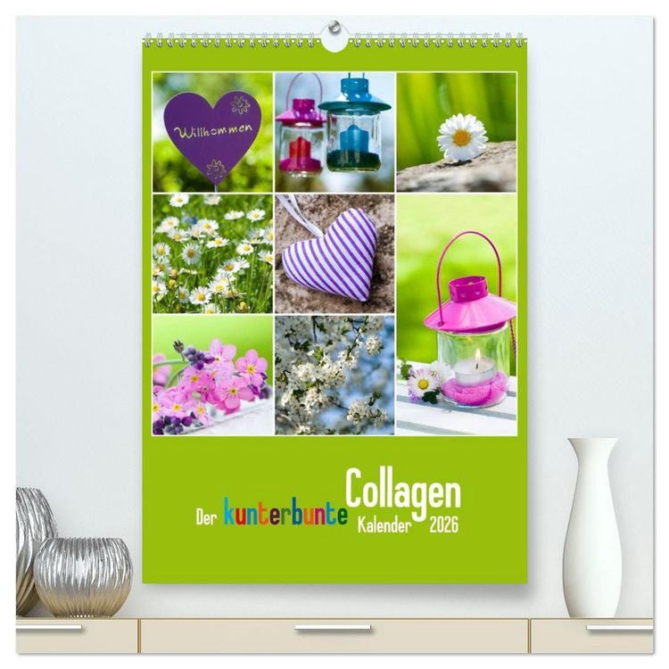 Produktbild: Der kunterbunte Collagen Kalender (hochwertiger Premium Wandkalender 2026 DIN A2 hoch), Kunstdruck in Hochglanz
