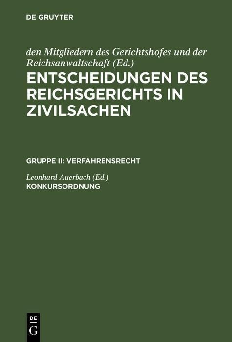 Produktbild: Konkursordnung