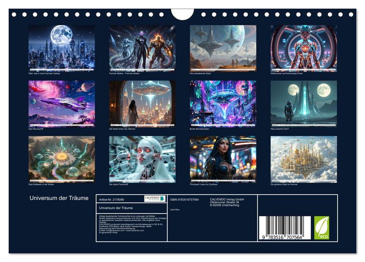 Produktbild: Universum der Tr&auml;ume (Wandkalender 2026 DIN A4 quer), CALVENDO Monatskalender