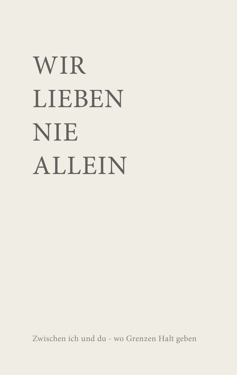 Produktbild: Wir lieben nie allein