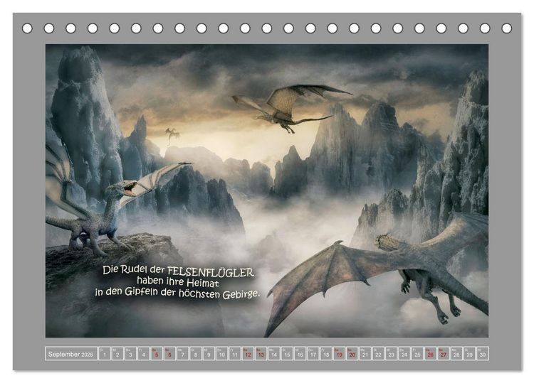 Produktbild: Wo die wilden Drachen wohnen (Tischkalender 2026 DIN A5 quer), CALVENDO Monatskalender