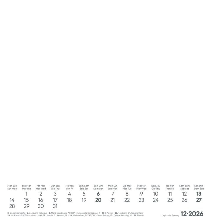 Produktbild: Kreativ-Kalender weiß 2026 - 21x22 cm - Foto, Malen, Basteln - datiert - Kreativkalender - Foto-Kalender - Alpha Edition