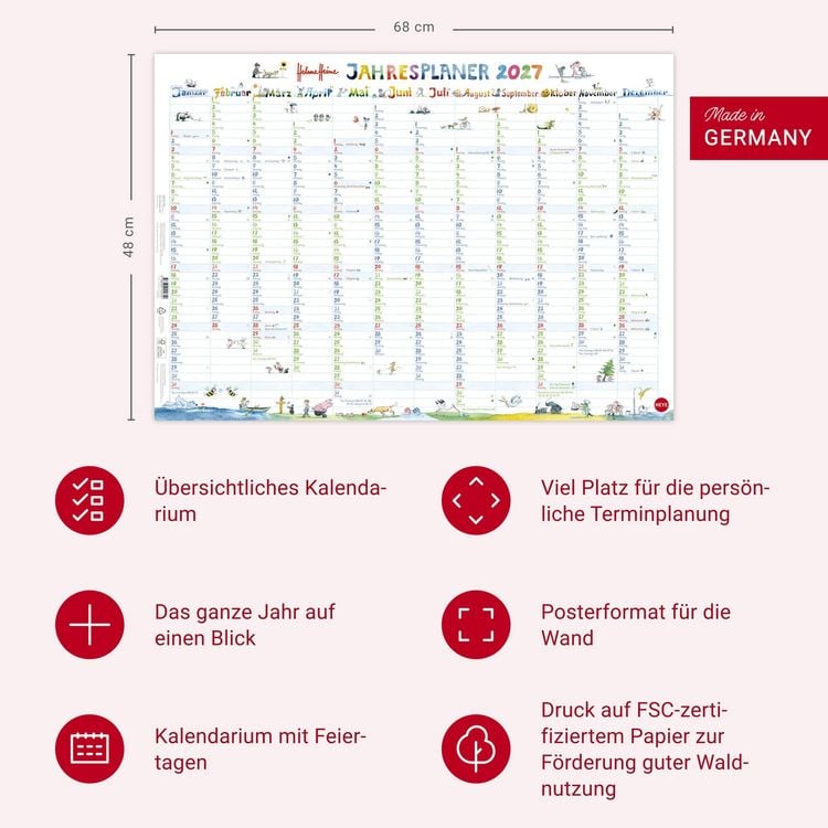 Produktbild: Helme Heine: Posterplaner 2027