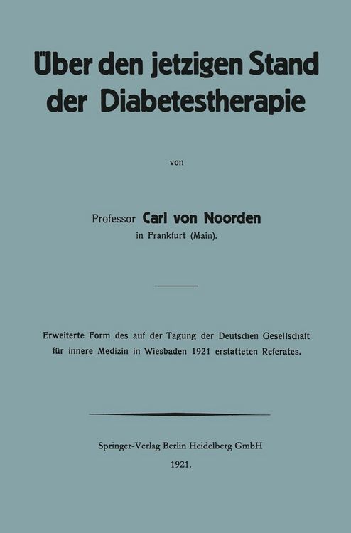 Produktbild: &Uuml;ber den jetzigen Stand der Diabetestherapie