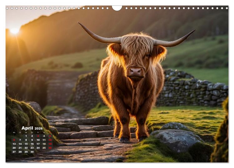 Produktbild: Highland K&uuml;he (Wandkalender 2026 DIN A3 quer), CALVENDO Monatskalender