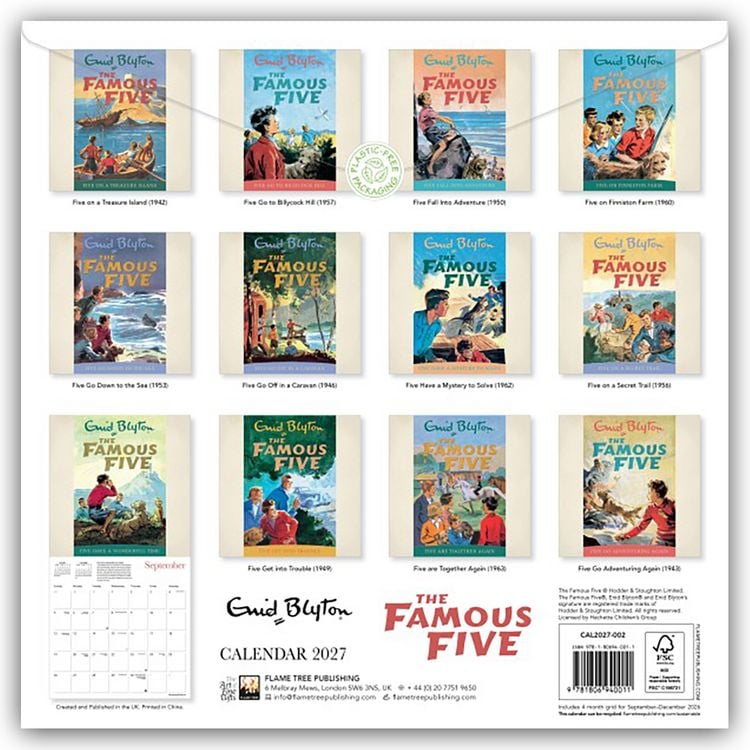 Produktbild: Enid Blyton: The Famous Five &ndash; F&uuml;nf Freunde 2027 &ndash; Original Flame Tree Publishing-Kalender [Kalender]