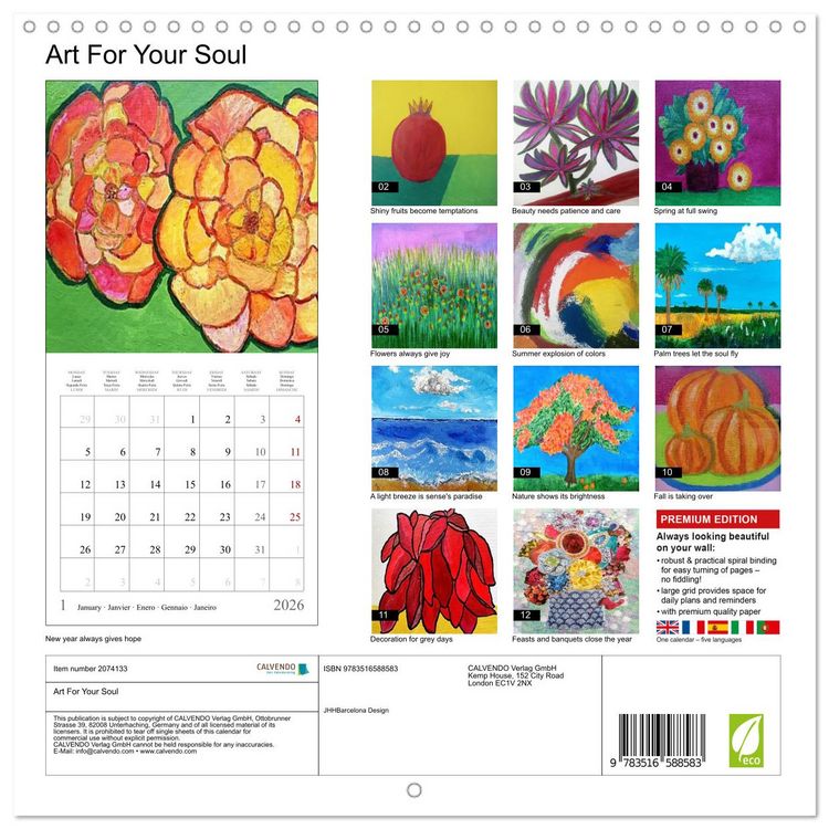 Produktbild: Art For Your Soul (Wall Calendar 2026 12 &times; 12 Inch) CALVENDO 12 Month Wall Calendar