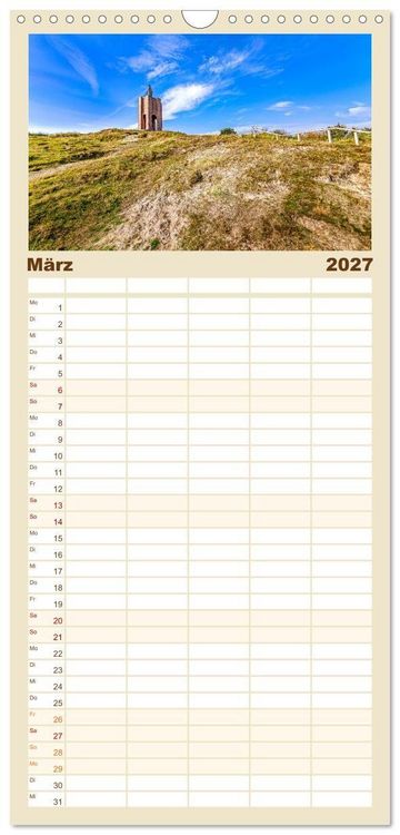 Produktbild: Familienplaner 2027 - NORDERNEY - Meine Liebe zur Nordseeinsel mit 5 Spalten (Wandkalender, 21 x 45 cm) CALVENDO