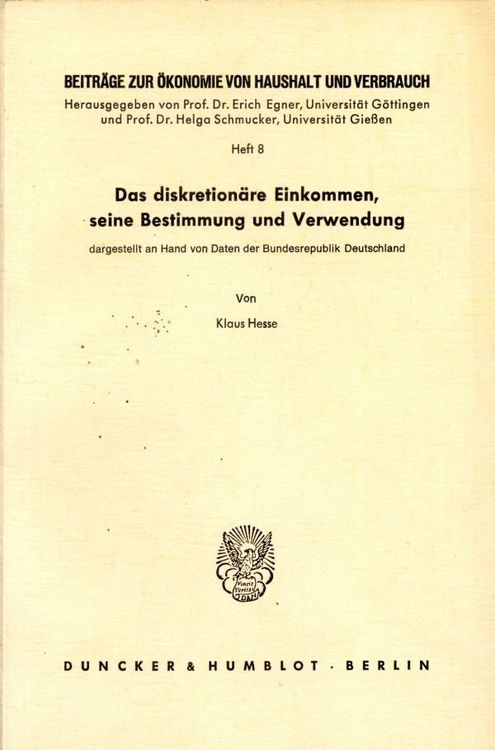 Produktbild: Das diskretion&auml;re Einkommen, seine Bestimmung und Verwendung