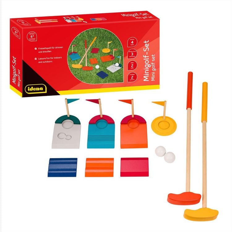 Produktbild: Idena Minigolf Set Holz 11 Teile