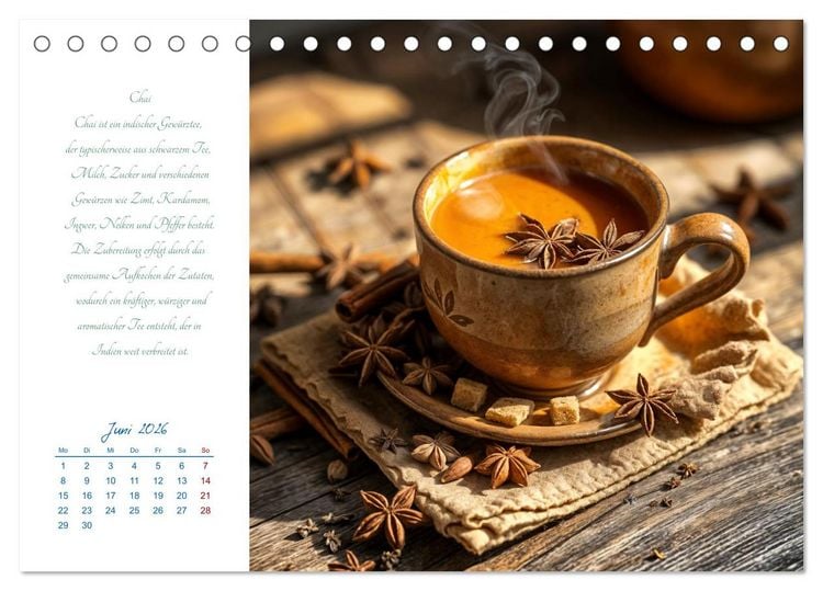 Produktbild: Ein&nbsp;Jahr&nbsp;in&nbsp;Tassen - Die Welt des Tees (Tischkalender 2026 DIN A5 quer), CALVENDO Monatskalender