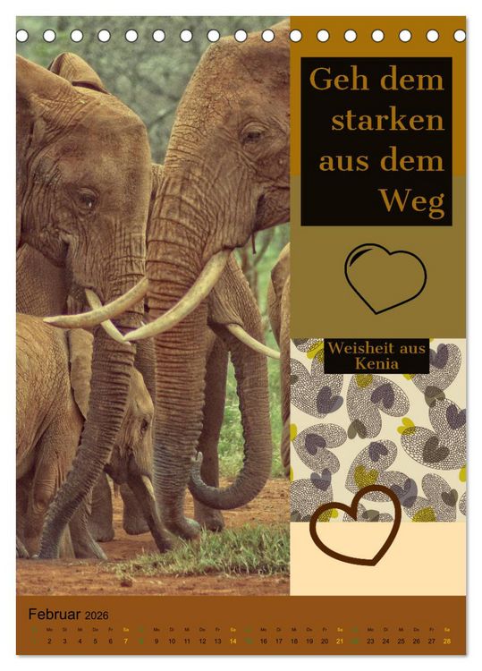 Produktbild: Kenia..mit einem Hauch Poesie - Weisheiten und Zitate (Tischkalender 2026 DIN A5 hoch), CALVENDO Monatskalender