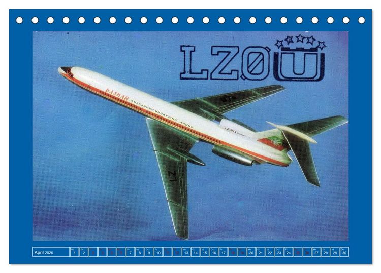 Produktbild: &Uuml;ber den Wolken - Flugzeuge des 20. Jahrhunderts auf Amateurfunkkarten (Tischkalender 2026 DIN A5 quer), CALVENDO Monatskalender