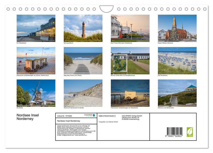 Produktbild: Nordsee Insel Norderney (Wandkalender 2026 DIN A4 quer), CALVENDO Monatskalender
