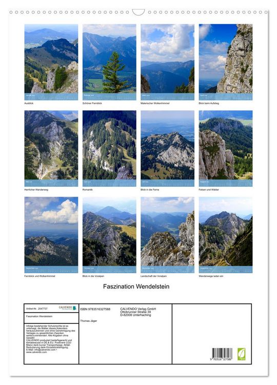 Produktbild: Faszination Wendelstein (Wandkalender 2026 DIN A2 hoch), CALVENDO Monatskalender