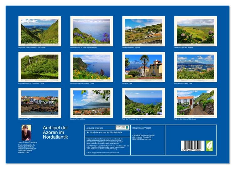 Produktbild: Archipel der Azoren im Nordatlantik (hochwertiger Premium Wandkalender 2026 DIN A2 quer), Kunstdruck in Hochglanz
