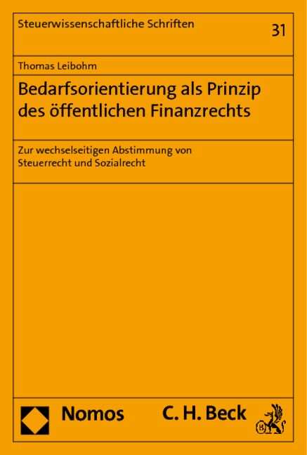 Produktbild: Bedarfsorientierung als Prinzip des &ouml;ffentlichen Finanzrechts