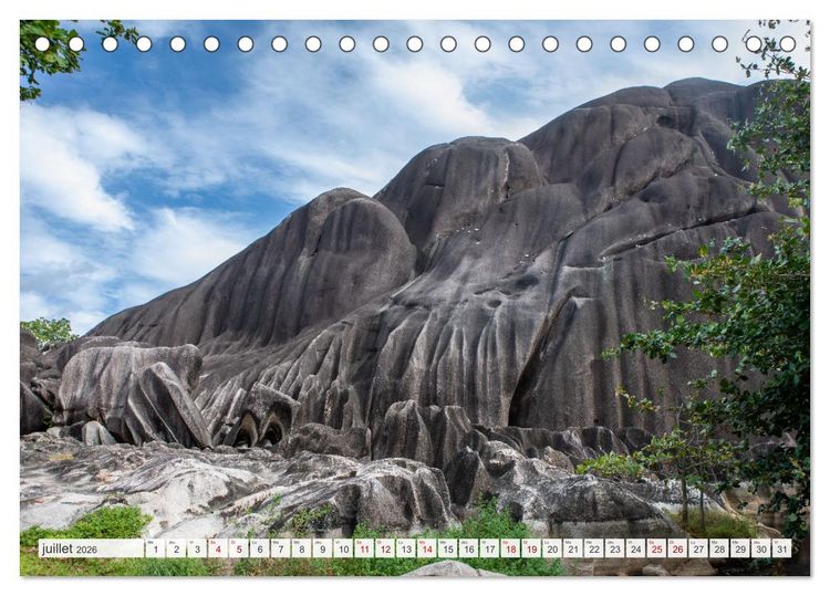 Produktbild: Seychelles - Des &icirc;les de r&ecirc;ve dans l'oc&eacute;an Indien (Calendrier de bureau 2026 DIN A5 vertical), CALVENDO calendrier mensuel
