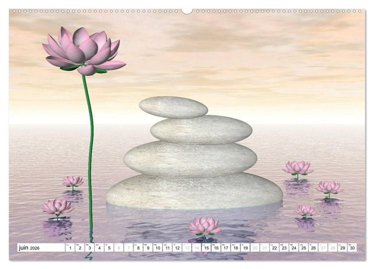 Produktbild: LOTUS M&Eacute;DITATIFS (Calendrier mural 2026 DIN A2 vertical) calendrier de bureau