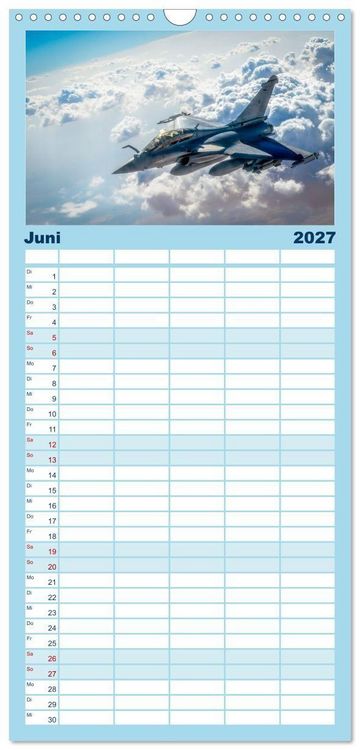 Produktbild: Familienplaner 2027 - Kampfjets - D&uuml;senj&auml;ger-Kalender mit 5 Spalten (Wandkalender, 21 x 45 cm) CALVENDO
