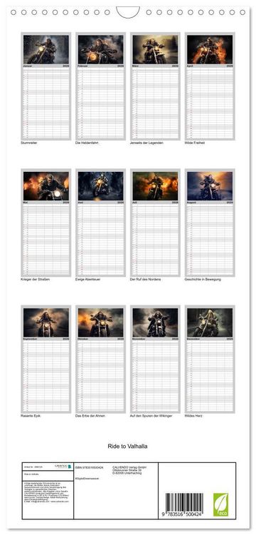 Produktbild: Familienplaner 2026 - Ride to Valhalla mit 5 Spalten (Wandkalender, 21 x 45 cm) CALVENDO