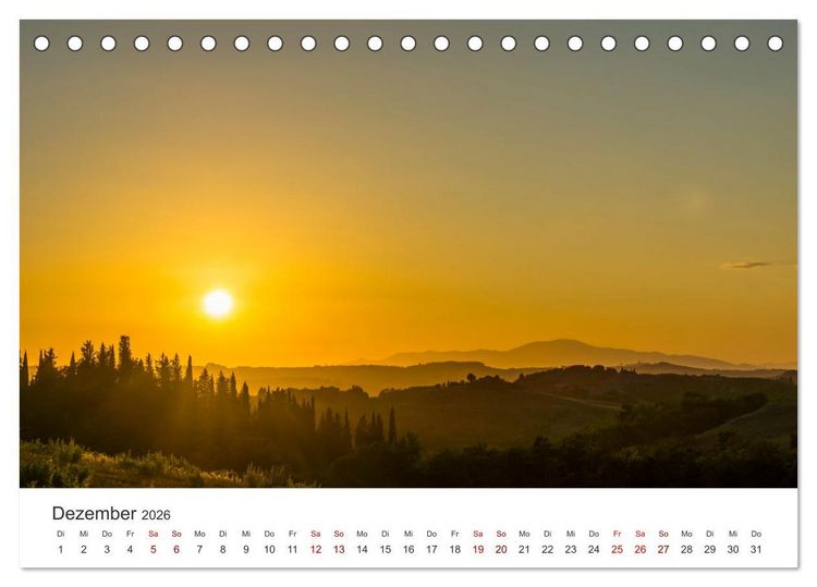 Produktbild: Motive der Toskana (Tischkalender 2026 DIN A5 quer), CALVENDO Monatskalender