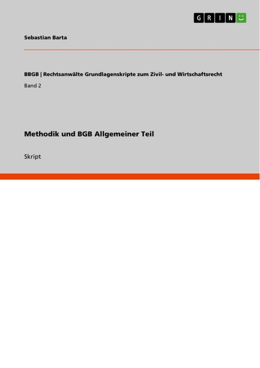 Produktbild: Methodik und BGB Allgemeiner Teil