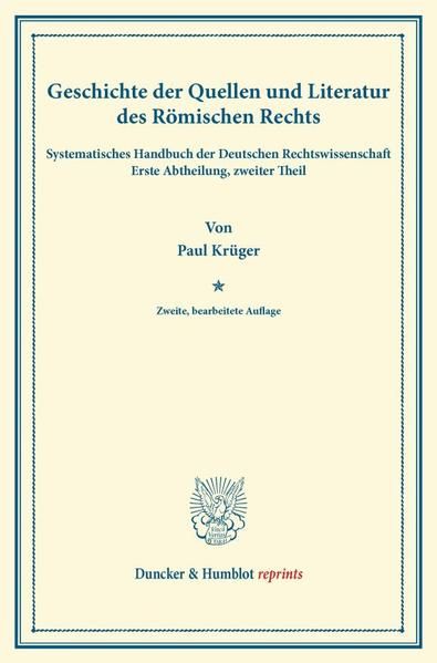 Produktbild: Geschichte der Quellen und Literatur des R&ouml;mischen Rechts.