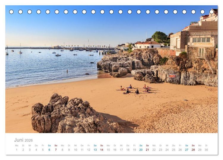 Produktbild: CASCAIS - die sch&ouml;nsten Badeorte Lissabons (Tischkalender 2026 DIN A5 quer), CALVENDO Monatskalender