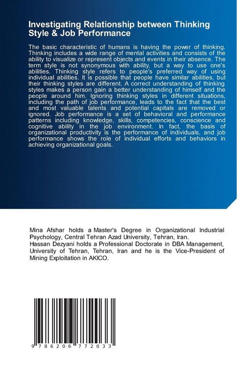 Produktbild: Investigating Relationship between Thinking Style & Job Performance