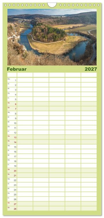 Produktbild: Familienplaner 2027 - Naturwunder - Deutschlands Flussschleifen mit 5 Spalten (Wandkalender, 21 x 45 cm) CALVENDO