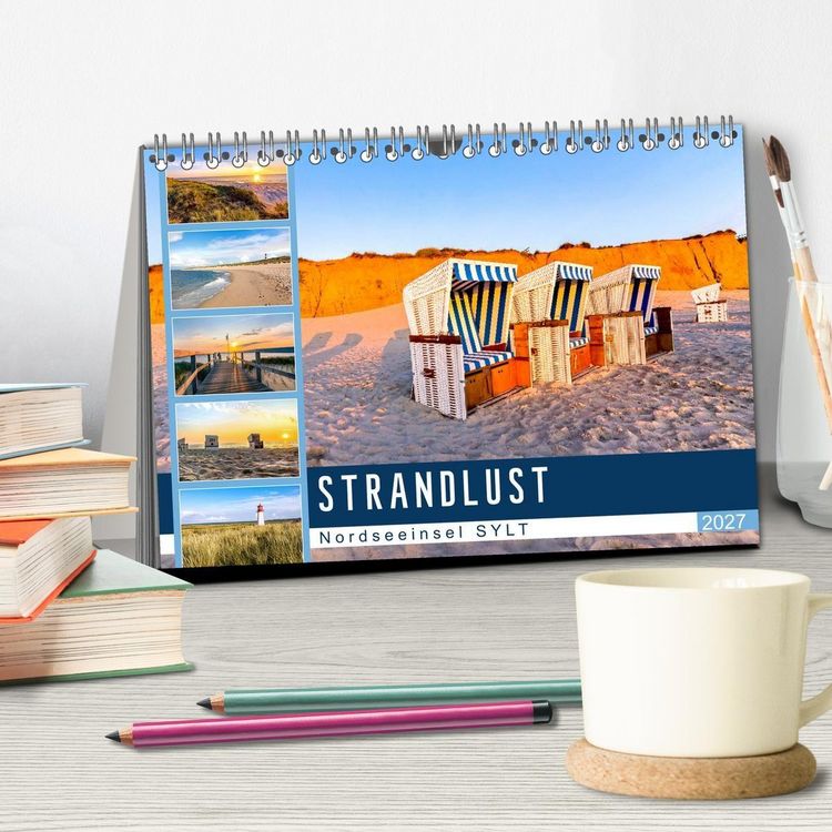 Produktbild: STRANDLUST Nordseeinsel Sylt (Tischkalender 2027 DIN A5 quer), CALVENDO Monatskalender