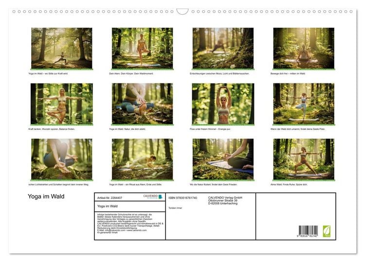 Produktbild: Yoga im Wald (Wandkalender 2027 DIN A2 quer), CALVENDO Monatskalender