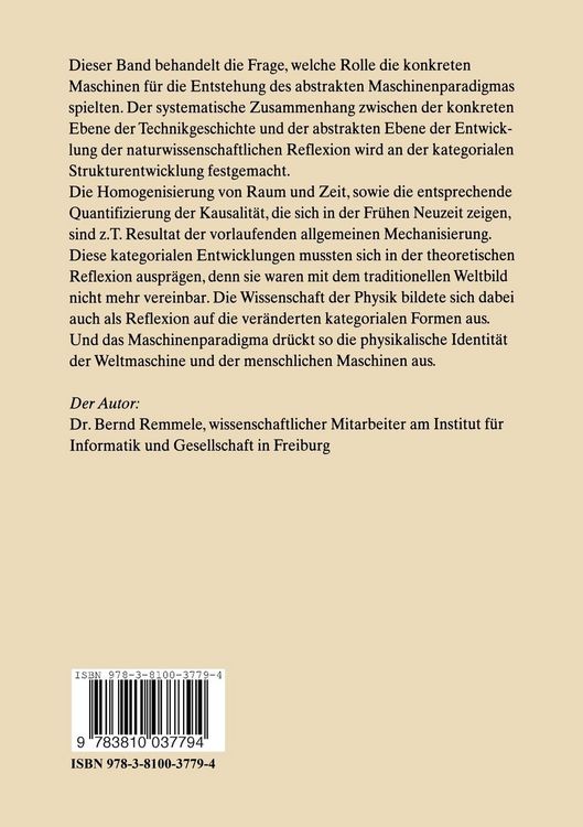 Produktbild: Die Entstehung des Maschinenparadigmas