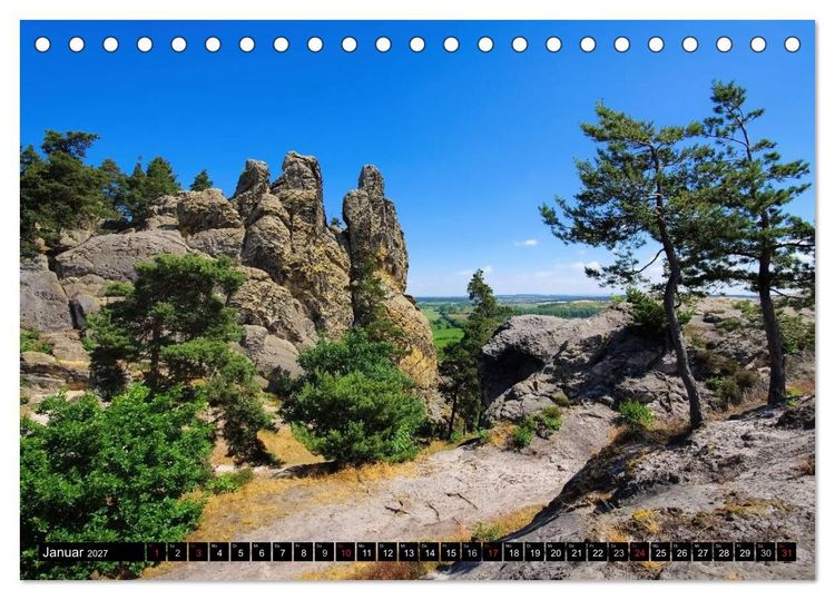 Produktbild: Die Teufelsmauer - Bizarre Felsformationen im Harz (Tischkalender 2027 DIN A5 quer), CALVENDO Monatskalender