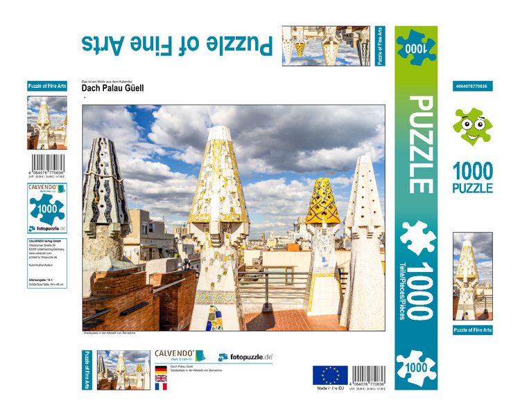 Produktbild: CALVENDO Puzzle Dach Palau G&uuml;ell | 1000 Teile Lege-Gr&ouml;&szlig;e 64x48cm Foto-Puzzle f&uuml;r gl&uuml;ckliche Stunden