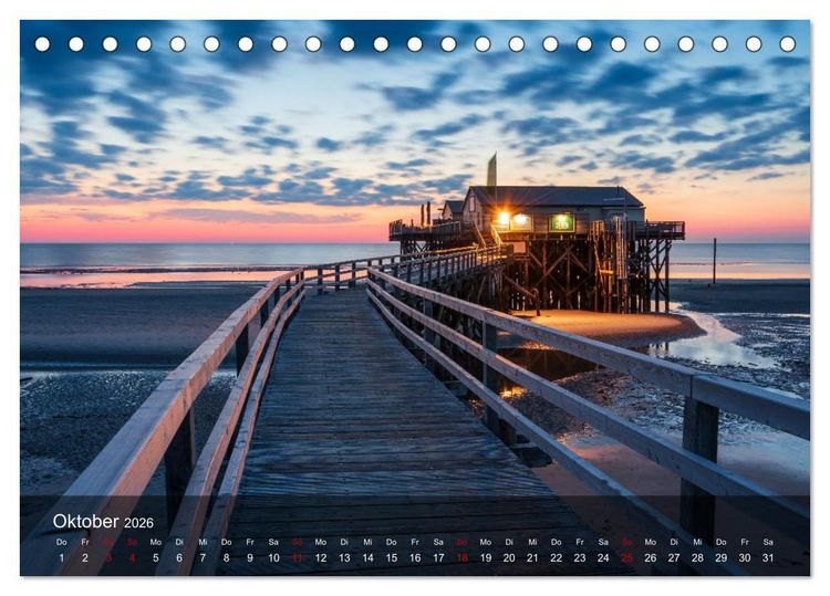 Produktbild: 2026 - wundervolle Lichtstimmungen an Nord- und Ostsee (Tischkalender 2026 DIN A5 quer), CALVENDO Monatskalender
