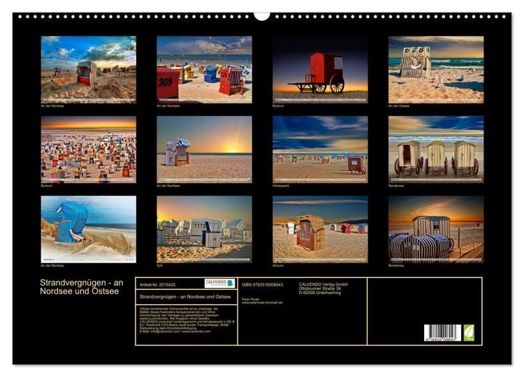 Produktbild: Strandvergn&uuml;gen - an Nordsee und Ostsee (Wandkalender 2026 DIN A2 quer), CALVENDO Monatskalender
