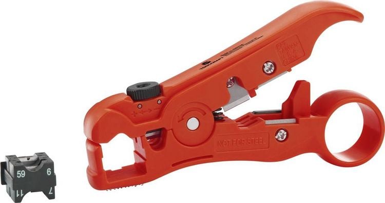 Produktbild: TOOLCRAFT TO-6609318 HSK-4132 Abisolierzange Geeignet f&uuml;r Koaxialkabel, Rundkabel