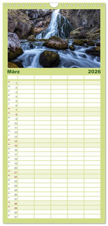 Produktbild: Familienplaner 2026 - Geheimnisvolle Alpen mit 5 Spalten (Wandkalender, 21 x 45 cm) CALVENDO