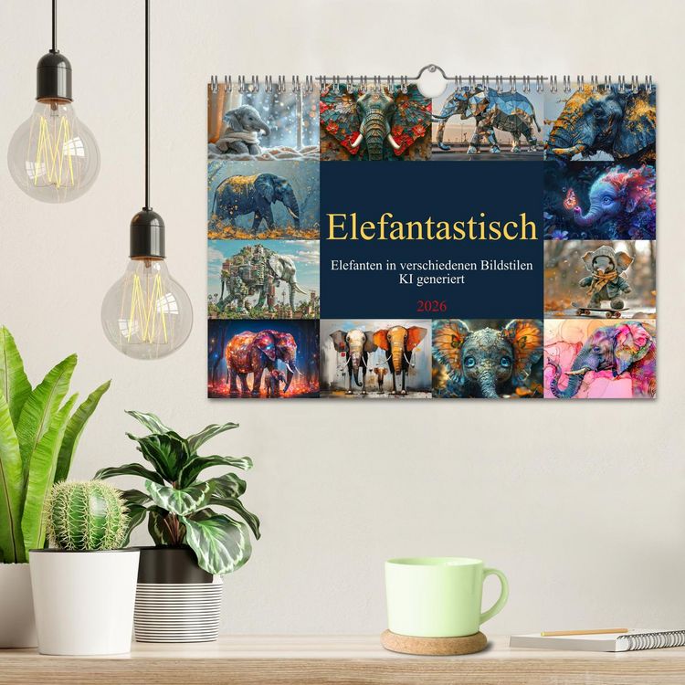 Produktbild: Elefantastisch (Wandkalender 2026 DIN A4 quer), CALVENDO Monatskalender