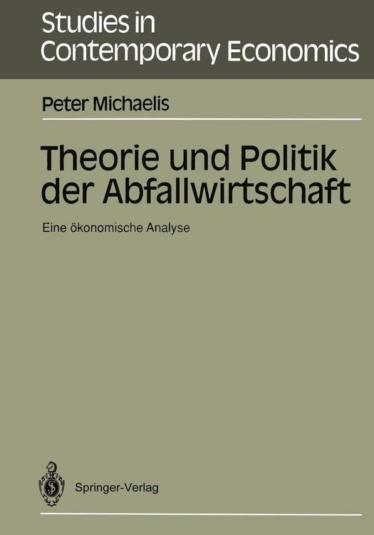 Produktbild: Theorie und Politik der Abfallwirtschaft