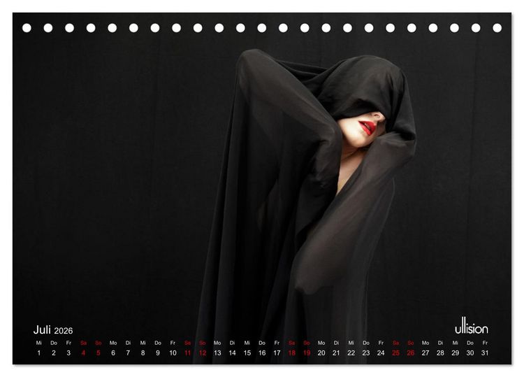 Produktbild: PIPPA CRASH &ndash; schwarz zu rot (Tischkalender 2026 DIN A5 quer), CALVENDO Monatskalender