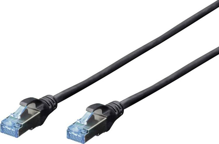 Produktbild: Digitus DK-1531-050/BL RJ45 Patchkabel CAT 5e SF/UTP 5.00m Schwarz 1St.
