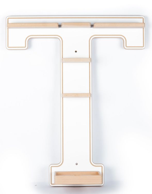 Produktbild: Wandregal  "Buchstabe T" f&uuml;r Toniebox