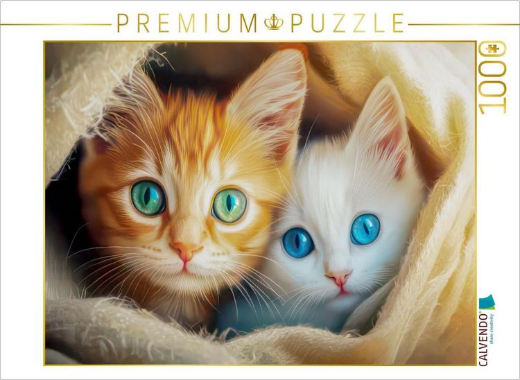 Produktbild: CALVENDO Puzzle Katzen Illustrationen | 1000 Teile Lege-Gr&ouml;&szlig;e 64x48cm Foto-Puzzle f&uuml;r gl&uuml;ckliche Stunden