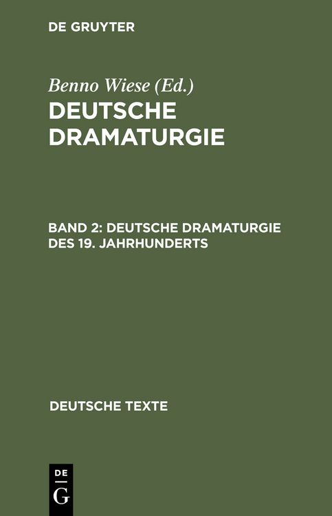Produktbild: Deutsche Dramaturgie des 19. Jahrhunderts