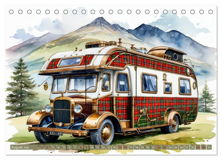 Produktbild: Steampunk Wohnmobile (Tischkalender 2026 DIN A5 quer), CALVENDO Monatskalender