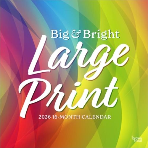 Produktbild: Big & Bright Large Print 2026 12 X 24 Inch (Hanging) Monthly Square Wall Calendar Matte Paper Plastic-Free